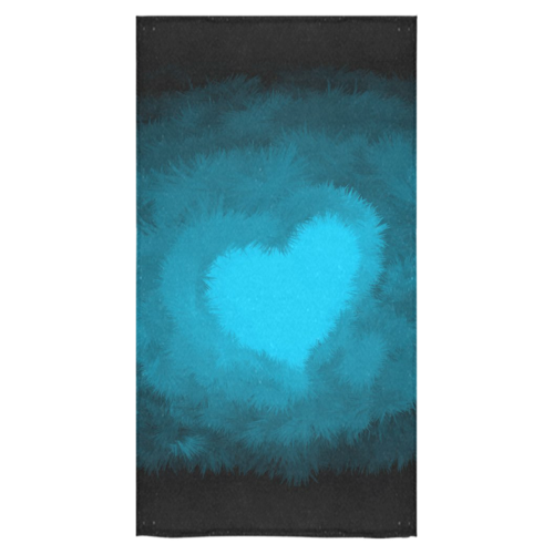 Blue Fluffy Heart Bath Towel 30"x56"