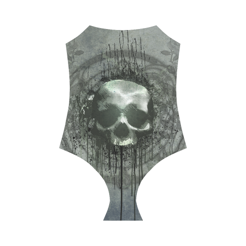 Awesome skull with bones and grunge Strap Swimsuit ( Model S05)