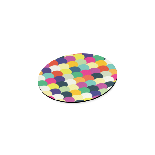 Colorful Circles Round Coaster