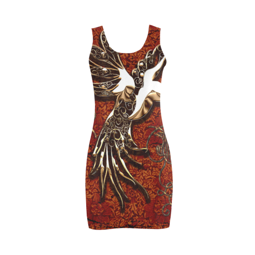 Wonderful bird made of floral elements Medea Vest Dress (Model D06)