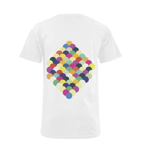 Colorful Circles Men's V-Neck T-shirt (USA Size) (Model T10)