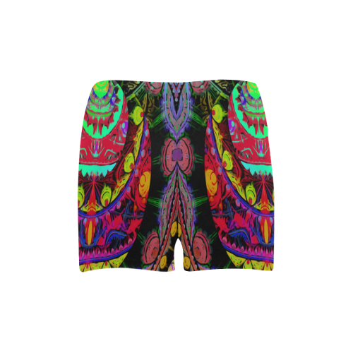 Mulricolored abstract SCARAB design Briseis Skinny Shorts (Model L04)