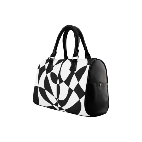 Black and White Retro Abstract by ArtformDesigns Boston Handbag (Model 1621)