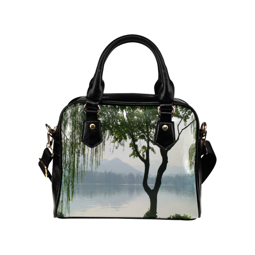 Weeping Willow Mountian View Shoulder Handbag (Model 1634)