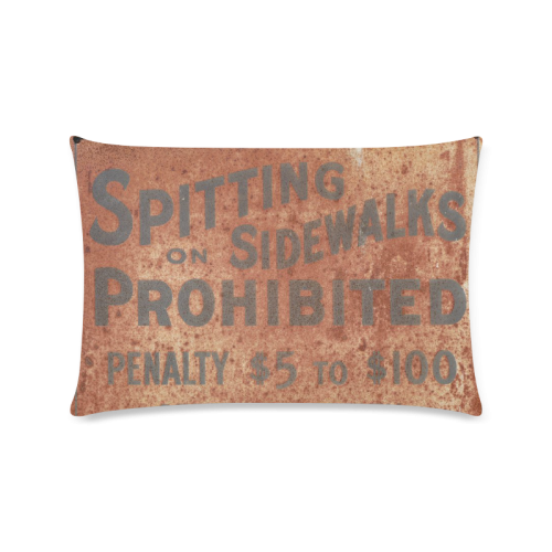 Spitting prohibited Custom Zippered Pillow Case 16"x24"(Twin Sides)