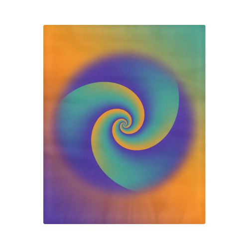 POWER SPIRAL SOFT - Violet, Ocean Green, Orange Duvet Cover 86"x70" ( All-over-print)