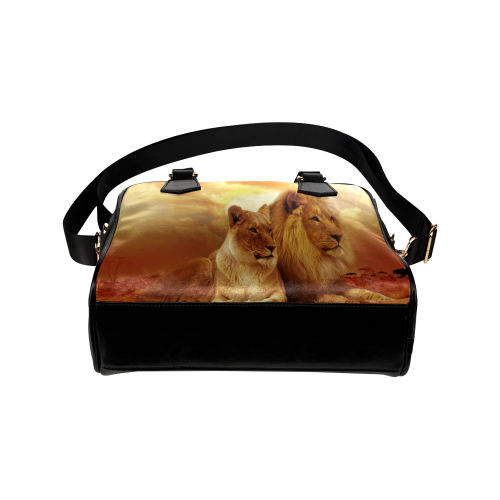 Lion Couple Sunset Fantasy Shoulder Handbag (Model 1634)