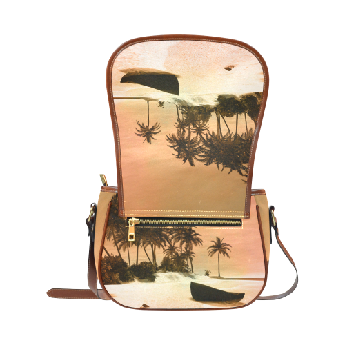 Wonderful seascape with tropical island Saddle Bag/Small (Model 1649) Full Customization