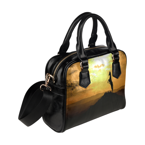 Sunset Horse Silhouette Shoulder Handbag (Model 1634)