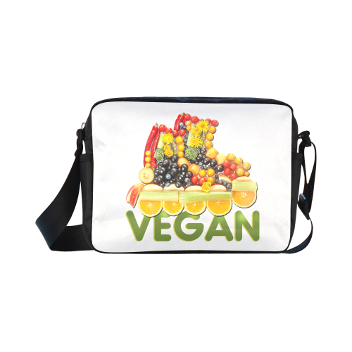 VEGAN FIT and have FUN Fruits Vegetables Classic Cross-body Nylon Bags (Model 1632)