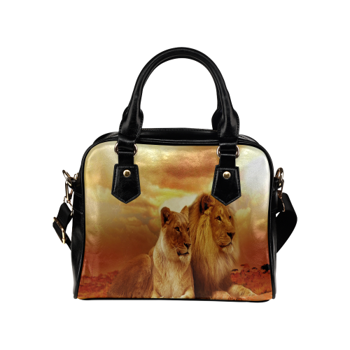 Lion Couple Sunset Fantasy Shoulder Handbag (Model 1634)