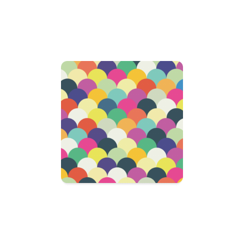 Colorful Circles Square Coaster