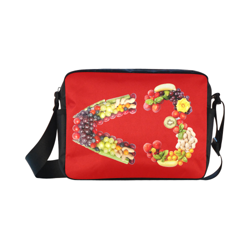 <3 LOVE Fruits and Vegetables Vegan Classic Cross-body Nylon Bags (Model 1632)