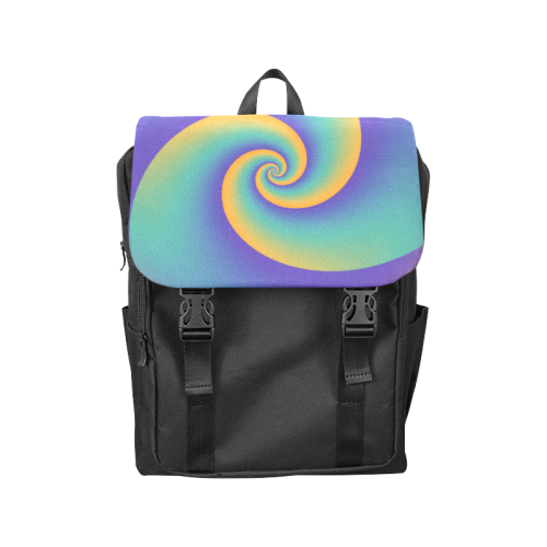 POWER SPIRAL SOFT - Violet, Ocean Green, Orange Casual Shoulders Backpack (Model 1623)