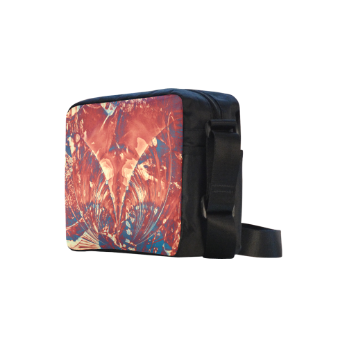 Abstract Fractal Painting - dark red blue beige Classic Cross-body Nylon Bags (Model 1632)