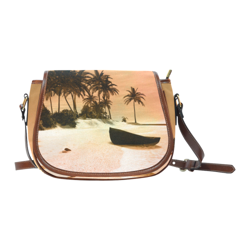 Wonderful seascape with tropical island Saddle Bag/Small (Model 1649) Full Customization