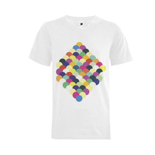Colorful Circles Men's V-Neck T-shirt  Big Size(USA Size) (Model T10)