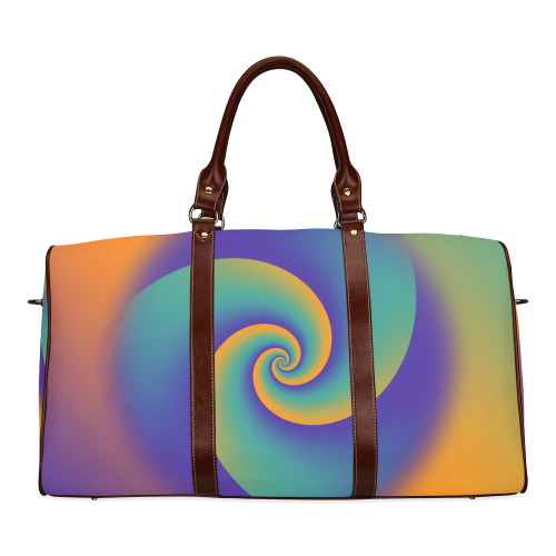 POWER SPIRAL SOFT - Violet, Ocean Green, Orange Waterproof Travel Bag/Large (Model 1639)