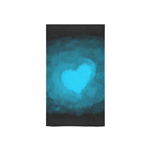 Blue Fluffy Heart Custom Towel 16"x28"