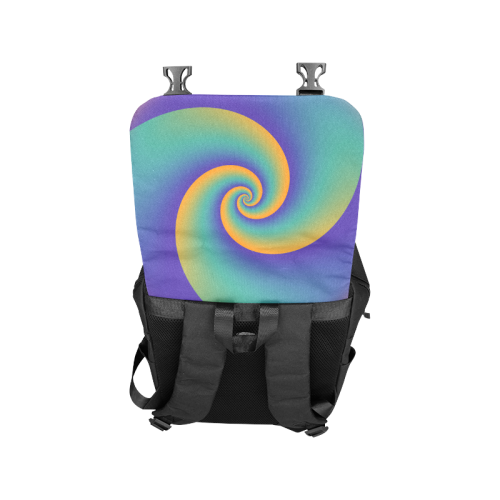 POWER SPIRAL SOFT - Violet, Ocean Green, Orange Casual Shoulders Backpack (Model 1623)