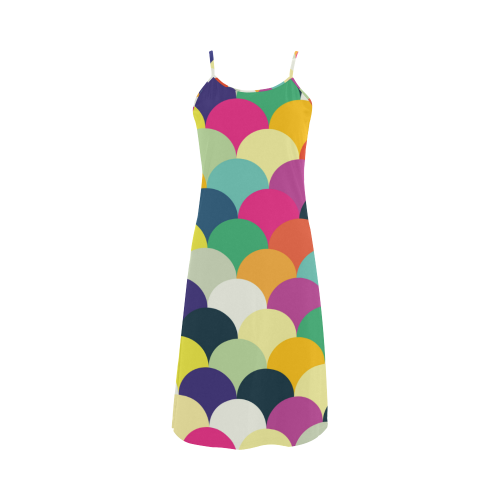 Colorful Circles Alcestis Slip Dress (Model D05)