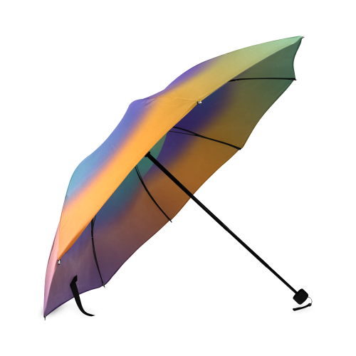 POWER SPIRAL SOFT - Violet, Ocean Green, Orange Foldable Umbrella (Model U01)