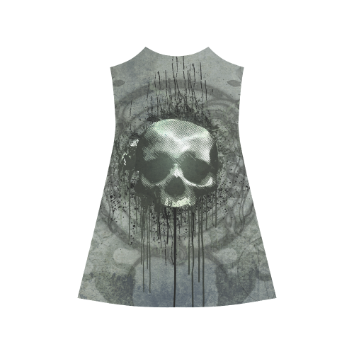 Awesome skull with bones and grunge Alcestis Slip Dress (Model D05)