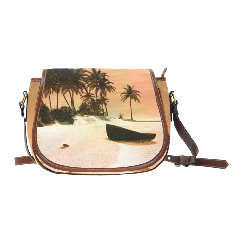 Wonderful seascape with tropical island Saddle Bag/Large (Model 1649)