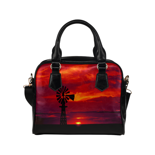 Windmill Sunset Shoulder Handbag (Model 1634)