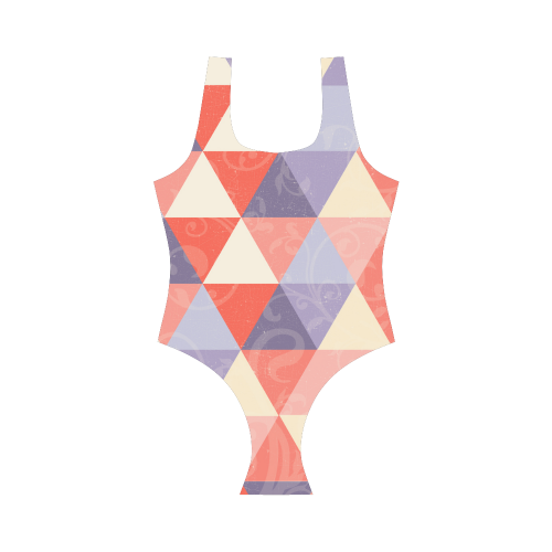 Harlequin Multicolor Pattern by ArtformDesigns Vest One Piece Swimsuit (Model S04)