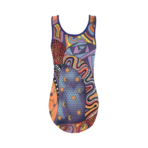 Tangle Doodle Pattern by ArtformDesigns Vest One Piece Swimsuit (Model S04)