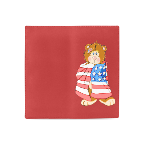 Patriotic Flag Bear Women's Leather Wallet (Model 1611)