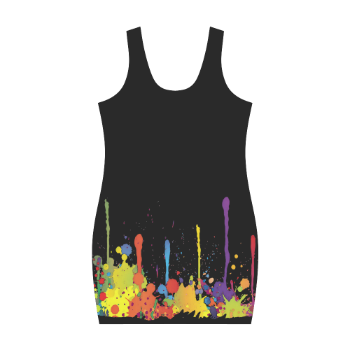 Crazy multicolored running SPLASHES Medea Vest Dress (Model D06)