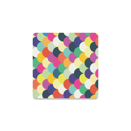 Colorful Circles Square Coaster