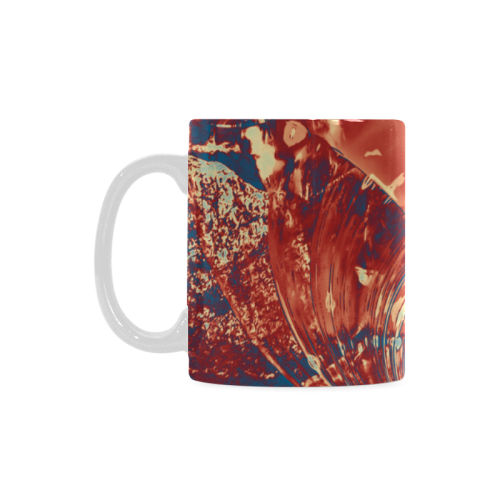 Abstract Fractal Painting - dark red blue beige White Mug(11OZ)