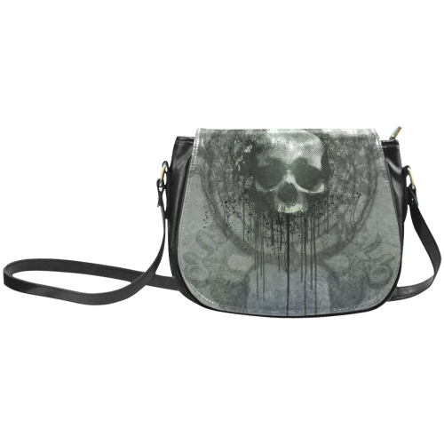 Awesome skull with bones and grunge Classic Saddle Bag/Small (Model 1648)