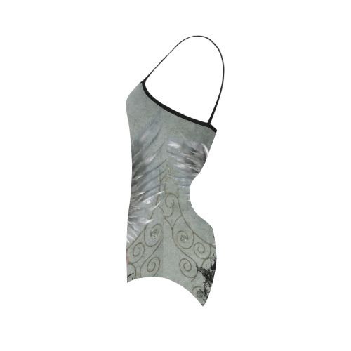 The angel with swords and wings Strap Swimsuit ( Model S05)