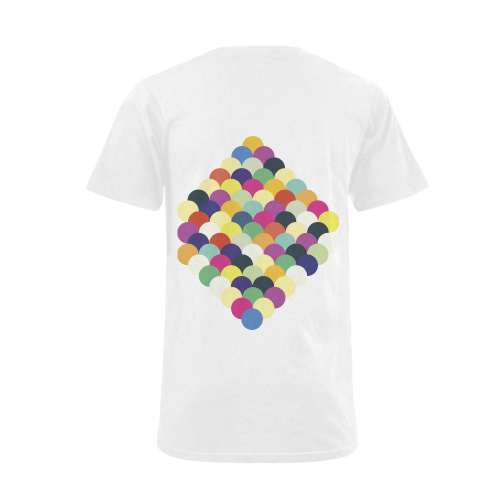 Colorful Circles Men's V-Neck T-shirt  Big Size(USA Size) (Model T10)