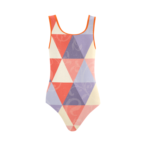 Harlequin Multicolor Pattern by ArtformDesigns Vest One Piece Swimsuit (Model S04)