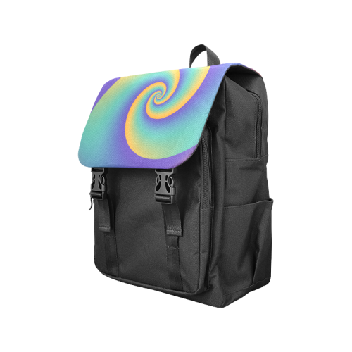 POWER SPIRAL SOFT - Violet, Ocean Green, Orange Casual Shoulders Backpack (Model 1623)