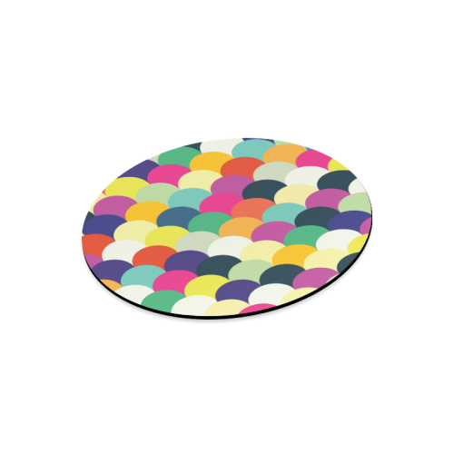 Colorful Circles Round Mousepad