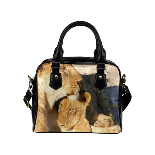 Lion And Cub Love Shoulder Handbag (Model 1634)
