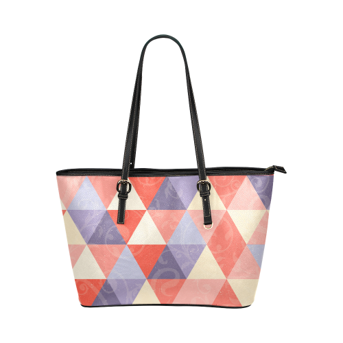 Harlequin Multicolor Pattern by ArtformDesigns Leather Tote Bag/Small (Model 1651)