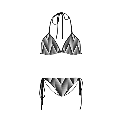 Black and White Herringbone by ArtformDesigns Custom Bikini Swimsuit