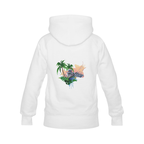 Tropical design with surfboard Women's Classic Hoodies (Model H07)