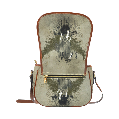 Wild horse with wings Saddle Bag/Large (Model 1649)