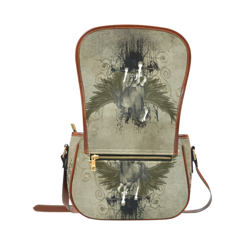 Wild horse with wings Saddle Bag/Small (Model 1649) Full Customization