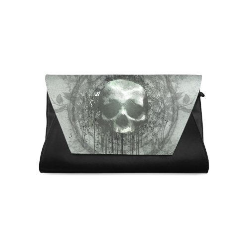 Awesome skull with bones and grunge Clutch Bag (Model 1630)
