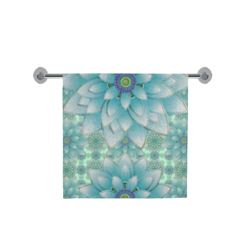 Turquoise Happy Lotus Bath Towel 30"x56"