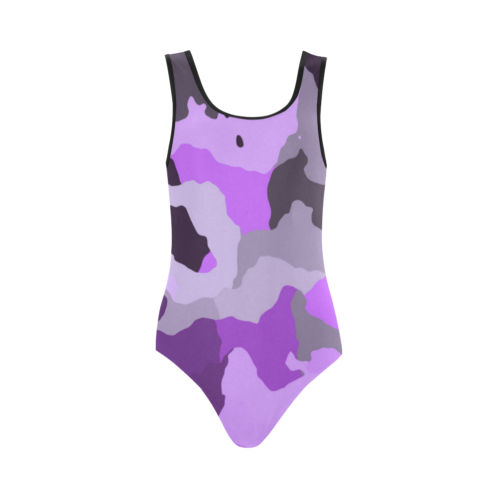 Blue Camo Print One Piece Swimsuite